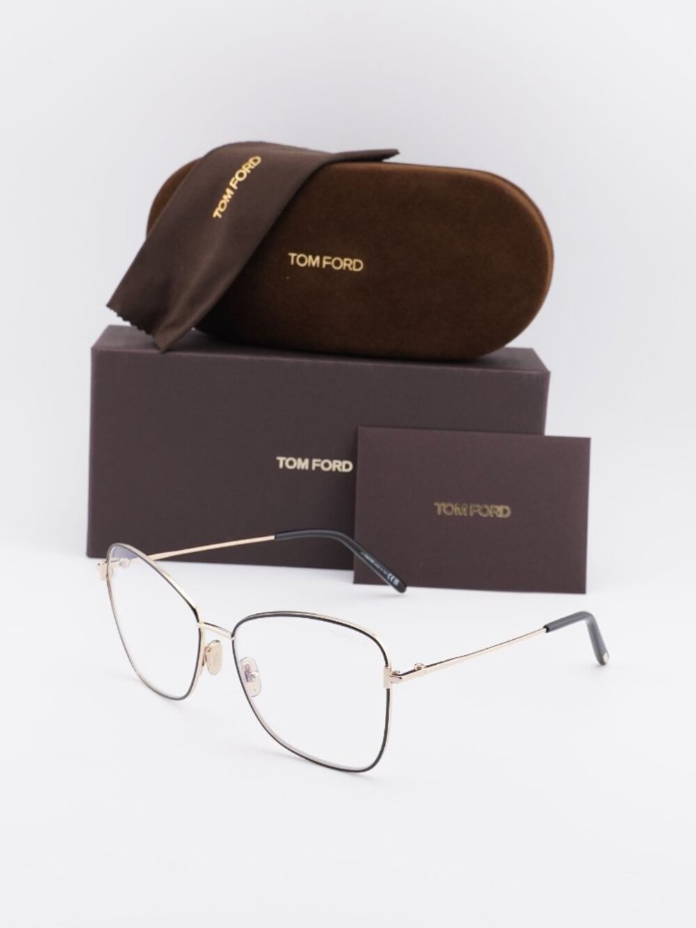 Tom Ford FT5906-B 001 Butterfly Eyeglasses 55mm - Black / Blue Light Block